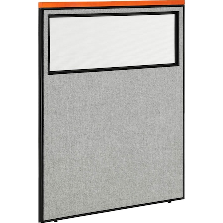 Interion By Global Industrial Interion Deluxe Office Partition Panel with Partial Window, 48-1/4inW x 61-1/2inH, Gray 694668WGY